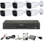 Dahua Sistem de supraveghere Dahua cu 6 camere 5 MP, IR 80M, lentila 3.6MM, Starlight, DVR Dahua 8 canale, 8MP, Hard, Accesorii incluse SafetyGuard Surveillance