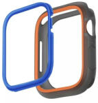 Apple Watch 1-6, SE (44 mm) / Watch 7-8 (45 mm), Műanyag + szilikon védőkeret, szíj nélkül, közepesen ütésálló, 2 db cserélhető kerettel, Uniq Moduo, narancssárga/kék - tok-shop