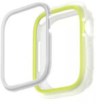 Apple Watch 1-6, SE (40 mm) / Watch 7-8 (41 mm), Műanyag + szilikon védőkeret, szíj nélkül, közepesen ütésálló, 2 db cserélhető kerettel, Uniq Moduo, zöld/fehér - tok-shop