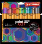 STABILO Tűfilc készlet, 0, 4 mm, STABILO "Point 88 ARTY", 24 különbözõ szín (24 db)