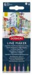 Derwent Tűfilc készlet, 0, 3 mm, DERWENT "Line Marker", 6 különbözõ szín (6 db)