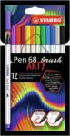 STABILO Ecsetirón készlet, STABILO "Pen 68 brush ARTY", 12 különbözõ szín (12 db)