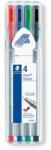 STAEDTLER Tűfilc készlet, 0, 3 mm, STAEDTLER "Triplus 334", 4 különbözõ szín (4 db) (TS334SB4)