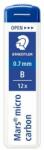 STAEDTLER Grafitbél, B, 0, 7 mm, STAEDTLER "Mars Micro Carbon 250" (12 szál) (TS25007B)