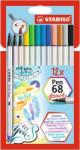 STABILO Ecsetirón készlet, STABILO "Pen 68 brush", 12 különbözõ szín (12 db) (TST5681221)