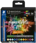 STAEDTLER Ecsetirón készlet, STAEDTLER "Pigment brush 371", 12 különbözõ természeti szín (12 db) (TS371C123)