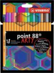 STABILO Tűfilc készlet, 0, 4 mm, STABILO "Point 88 ARTY", 18 különbözõ szín (18 db) (TST8818120)