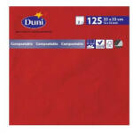 DUNI 180384 tissue szalvéta, piros, 33x33cm, 2 rétegű, 1/4 hajtott, 125db/csomag