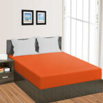HomePuls Cearsaf de pat cu elastic Damasc Policoton dunga 1 cm, 210x250 cm pentru saltea 160x200 cm, Rosu Corai Lenjerie de pat