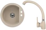 Casa Blanca CasaBlanca Rondo Set promo chiuveta bucatarie granit cu 1 cuva + baterie SAND4A), bej (RONDO SAND/SAND4A)