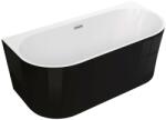 SPATIO Cada freestanding semirotunda Spatio Sola acril 160x75 cm, negru lucios (CPC-00365) - germanquality