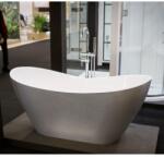 Besco Cada freestanding ovala Besco Viya Glam compozit 160x70 cm, argintiu (WMD-160-VS)