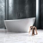 Besco Cada freestanding ovala Besco Keya Glam compozit 165x71 cm, argintiu (WMD-165-KS)