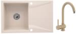 Casa Blanca CasaBlanca Nera Set promo chiuveta bucatarie granit cu 1 cuva + baterie SAND4H), bej (NERA SAND/SAND4H)