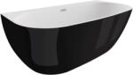 SPATIO Cada freestanding semirotunda Spatio Risa acril 170x80 cm, negru lucios (CPC-00442)