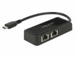 DELOCK Adapter SuperSpeed USB (USB 3.1 Gen 1) USB Type-C csatlakozódugóval > 2 x Gigabit LAN 10/100 (63927) - tobuy