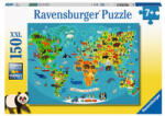 Ravensburger Puzzle 150 db - Állatos világtérkép (13287)