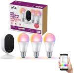 WiZ otthoni megfigyelő készlet: 1 kamera + 3x 8, 5W Wi-Fi RGB LED izzó 8720169075016 (WI0121)