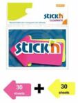 STICK N Jelölőcímke, nyíl, műanyag, 2x30lap, 76x50mm, STICK N, neon színek (SN21141) - primatinta