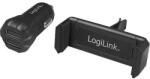 LogiLink USB Car Charger Set, 2port Charger + holder (PA0203)