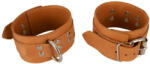 ZADO - bőr csukló bilincs (barna) - szexaruhaz