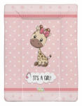  Babastar puha pelenkázó lap 50*70 cm - It's a girl ! zsiráf rózsaszín - babastar