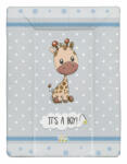  Babastar puha pelenkázó lap 50*70 cm - It's a boy ! zsiráf szürke - babastar