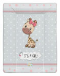  Babastar puha pelenkázó lap 50*70 cm - It's a girl ! zsiráf szürke - babastar