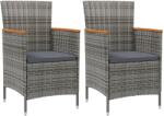 vidaXL 2 db polyrattan kerti étkezőszék (316149)