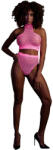 Ouch! Glow in the Dark Turtle Neck and High Waist Slip Neon Pink XL-4XL