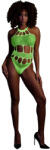Ouch! Glow in the Dark Body with Grecian Neckline Neon Green XL-4XL