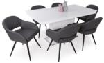  Magasfényű Flóra asztal Cristal székkel - 6 személyes étkezőgarnitúra
