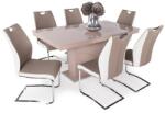  Magasfényű Flóra asztal Adél székkel - 6 személyes étkezőgarnitúra