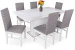  Magasfényű Flóra asztal Dolly székkel - 6 személyes étkezőgarnitúra
