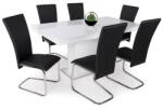  Magasfényű Flóra asztal Paulo székkel - 6 személyes étkezőgarnitúra