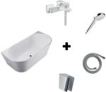  Set cada freestanding, Florida, Beatrice 150, cu baterie Hansgrohe, Metropol, cu para, suport pentru para si furtun Hansgrohe (WS206-150+32540000+26812400+28276000+28331000)