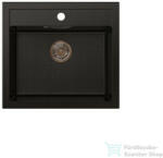 LunArt Cuki 56x51 cm-es öntött gránit mosogató medence szifon nélkül, Golden black 5999861632534 (5999861632534)