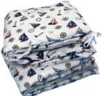 Deseda Set aparatori laterale pufoase h35 pat 120x60 cm barcute pe alb