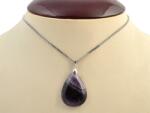  Nyaki fájdalom, túlzott ragaszkodás ellen - Ametiszt csepp medál rozsdamentes acélláncon