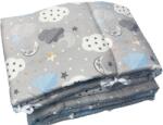 Deseda Set aparatori laterale pufoase h35 pat 120x60 cm norisori cu luna gri