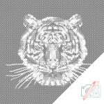  PontPöttyöző - Tigris fekete háttérrel Méret: 50x50cm, Keretezés: Kartonlemezen, Szín: Kék