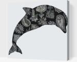  Festés számok szerint - Delfin mandala Méret: 50x50cm, Keretezés: Kartonlemezen