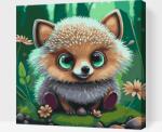  Festés számok szerint - Zöldszemű süni Méret: 50x50cm, Keretezés: Kartonlemezen