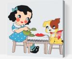  Festés számok szerint - Teázás ülve Méret: 50x50cm, Keretezés: Kartonlemezen