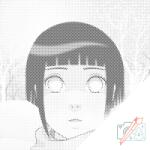  PontPöttyöző - Hinata Hyuga Méret: 50x50cm, Keretezés: Kartonlemezen, Szín: Piros