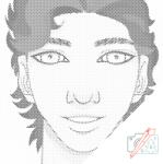  PontPöttyöző - Sejtelmes szempár Méret: 50x50cm, Keretezés: Kartonlemezen, Szín: Kék