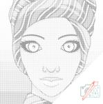  PontPöttyöző - Nő turbánban Méret: 50x50cm, Keretezés: Kartonlemezen, Szín: Fekete