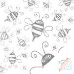  PontPöttyöző - Cuki méhecskék Méret: 50x50cm, Keretezés: Kartonlemezen, Szín: Zöld