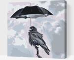  Festés számok szerint - Holló ernyővel Méret: 50x50cm, Keretezés: Kartonlemezen