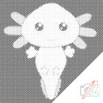  PontPöttyöző - Axolotl 2 Méret: 30x30cm, Keretezés: Kartonlemezen, Szín: Kék